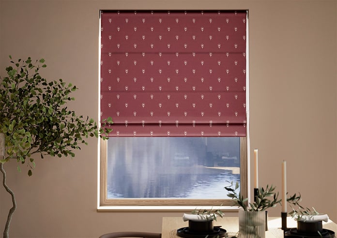 Emily Bond Wild Thyme, Burgundy - Roman Blind - Image 3